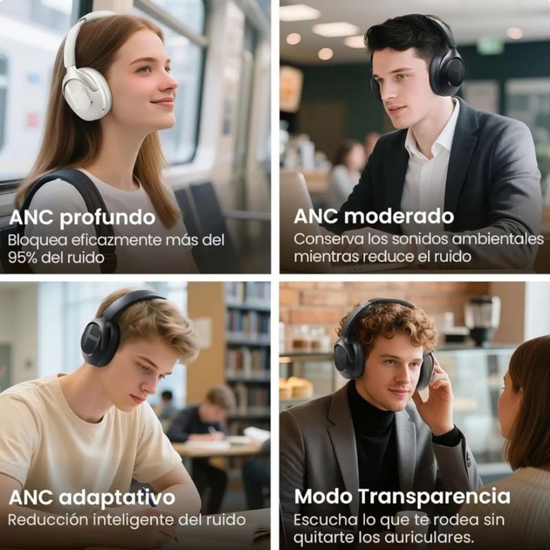 AUDÍFONOS BLUETOOTH 6.0 HAYLOU S40 ANC -50DB HI-RES 90H - 6