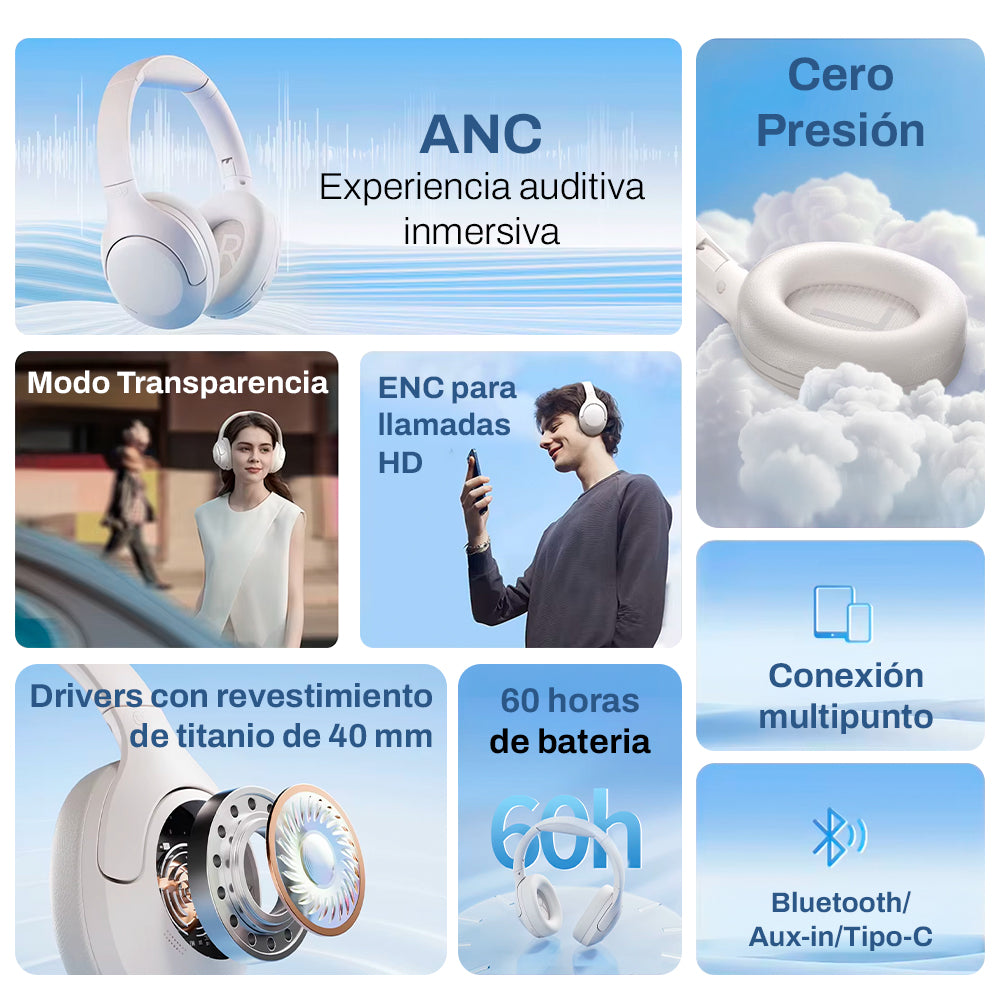 AUDÍFONOS INALÁMBRICOS QCY H3 LITE 60H CON CANCELACIÓN DE RUIDO - 2