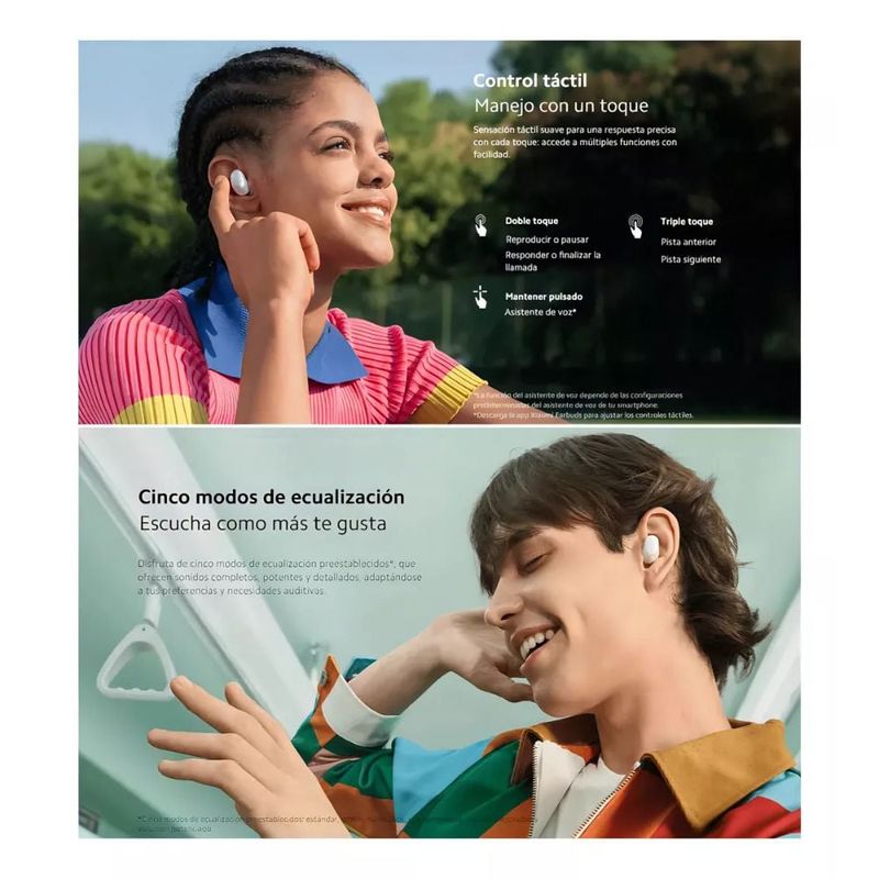 AUDIFONOS XIAOMI REDMI BUDS 6 PLAY PINK BLUETOOTH INALAMBRICOS - 6