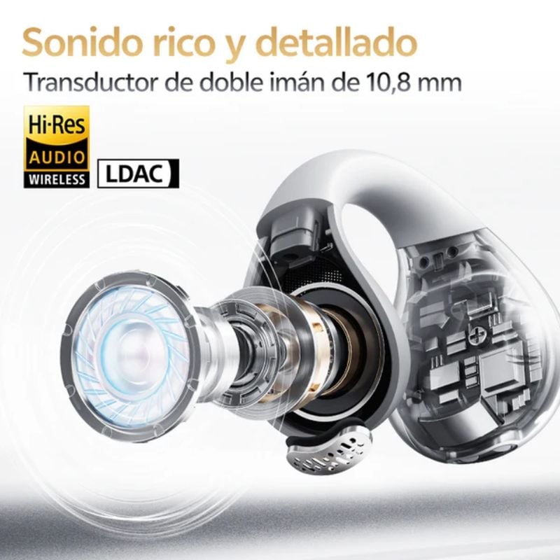 AUDIFONOS INALAMBRICOS QCY CROSSKY C30S OPEN EAR CON CLIP AUTONOMÍA DE 40H - 6