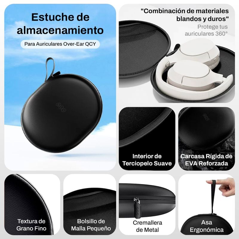 QCY CASE DE TRANSPORTE PARA AUDÍFONOS H3  H3 LITE H3 PRO - 2