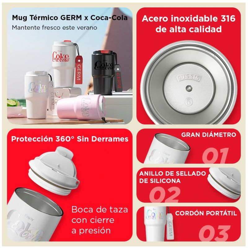 VASO MUG COCA COLA X GERM 590ML / 20 OZ NEGRO - 2