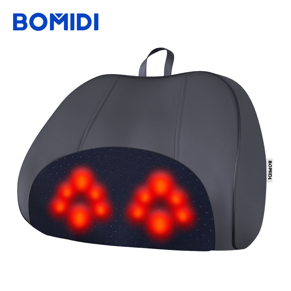 ALMOHADA MASAJEADORA INALÁMBRICA BOMIDI MP1 PRO AZUL GRIS - 3D RECARGABLE - 1