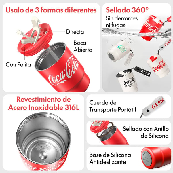 TAZA TÉRMICA GOBELET - COCA-COLA X GERM – BLANCO VINTANGE- 360ML 12 OZ - 2