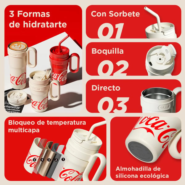VASO TÉRMICO HIDRATO GERM X COCA-COLA 750ML / 37.2 OZ BLANCO - 2