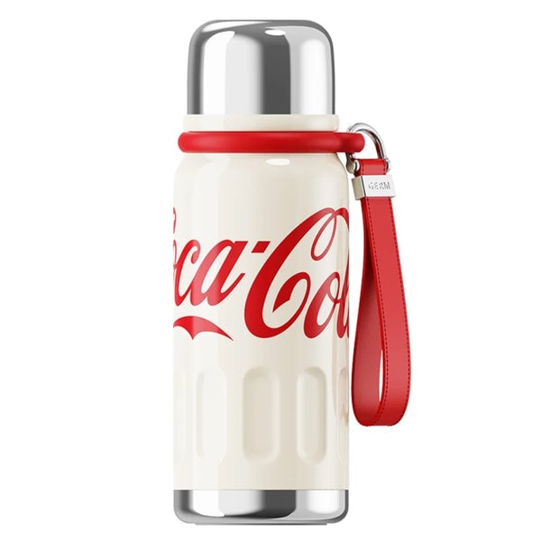 TERMO DEPORTIVO COCA-COLA CON CORREA DE CUERO – 580ML / 19 OZ - BLANCO - 1