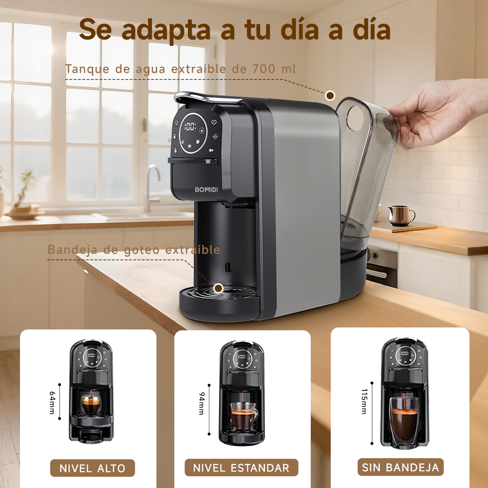 CAFETERA DE CÁPSULAS BOMIDI CM01 NEGRA - 3