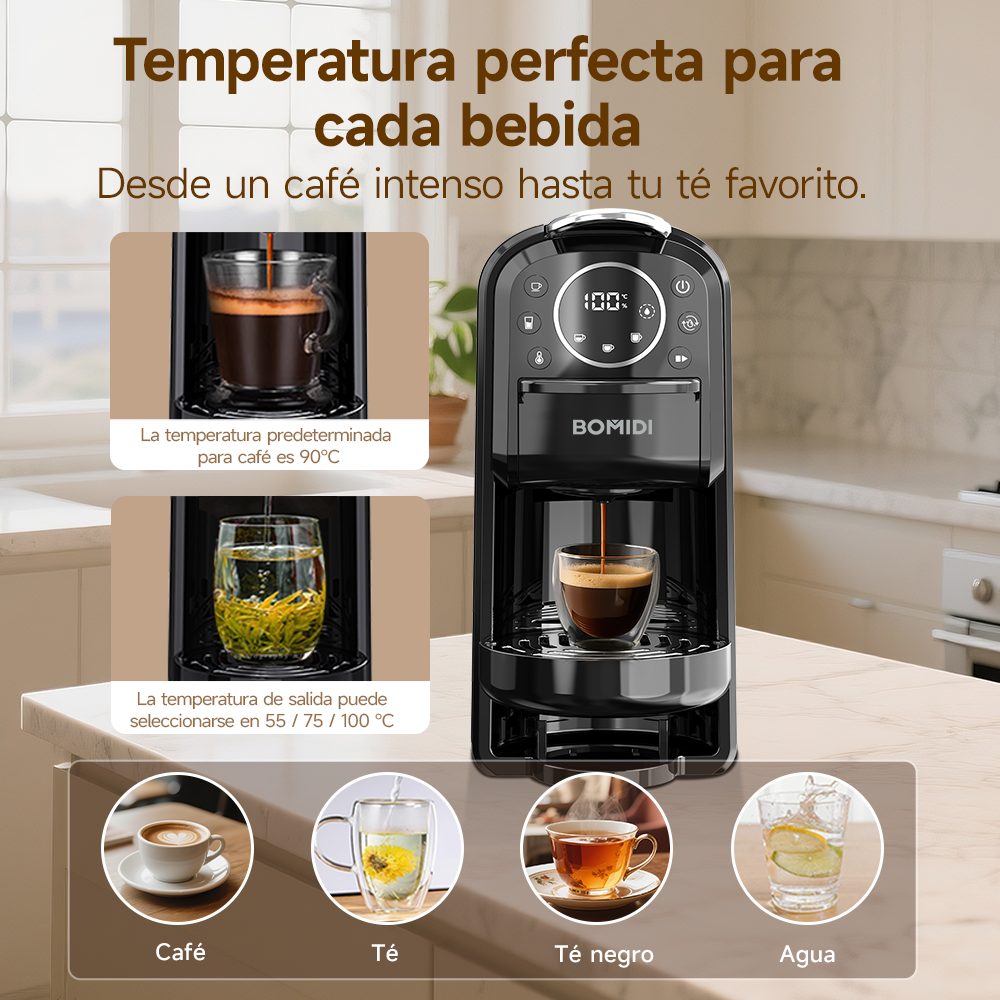 CAFETERA DE CÁPSULAS BOMIDI CM01 NEGRA - 5