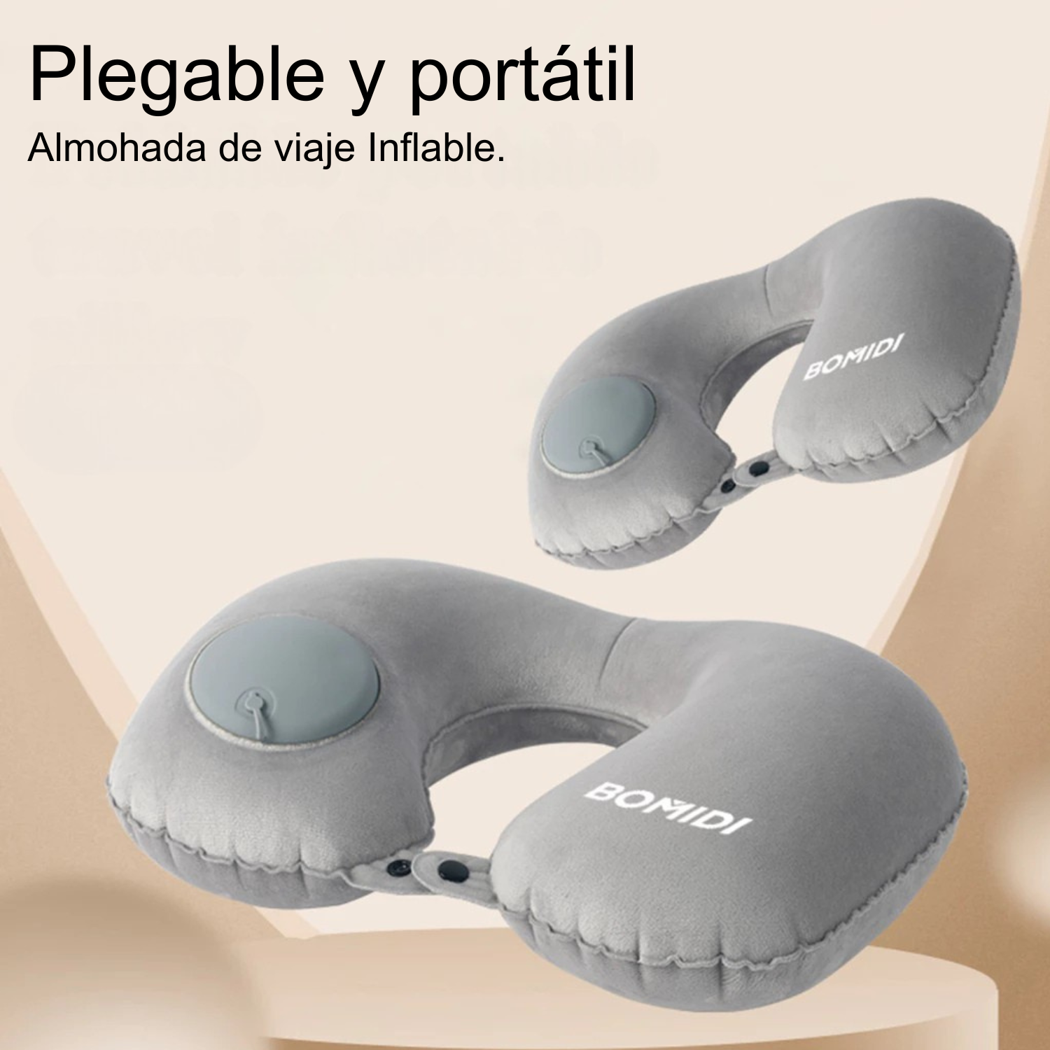 ALMOHADA DE CUELLO INFLABLE BOMIDI U02 | GRIS - 3