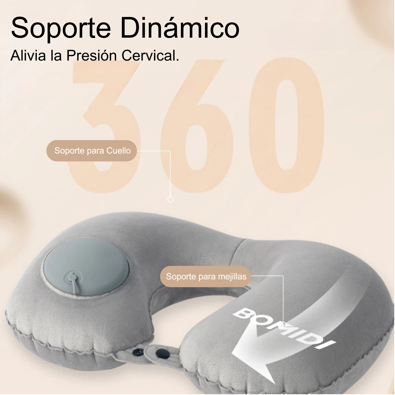 ALMOHADA DE CUELLO INFLABLE BOMIDI U02 | GRIS - 6