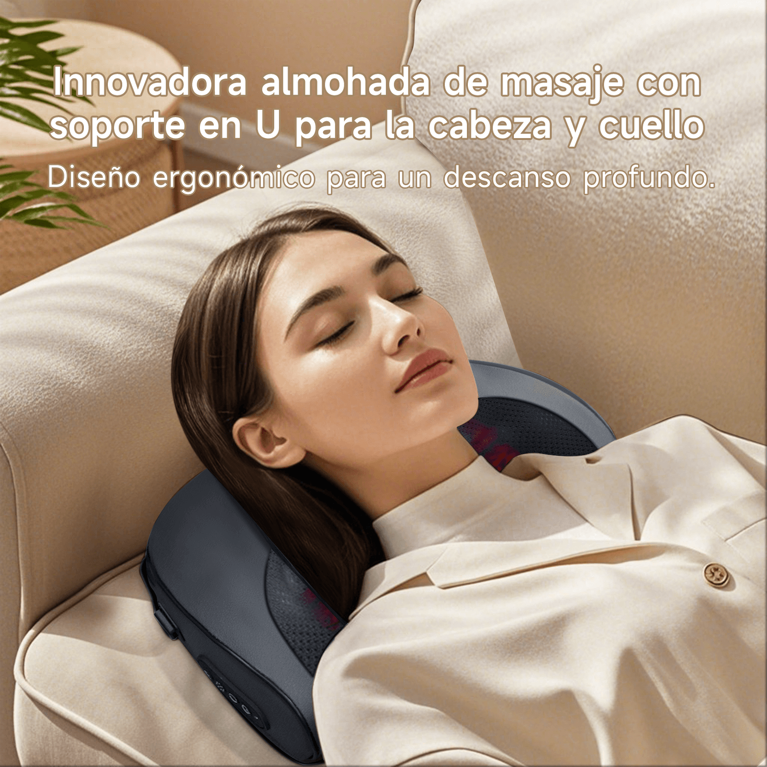 ALMOHADA MASAJEADORA LNALÁMBRICA BOMIDI MP1 PRO NEGRO NARANJA - 2
