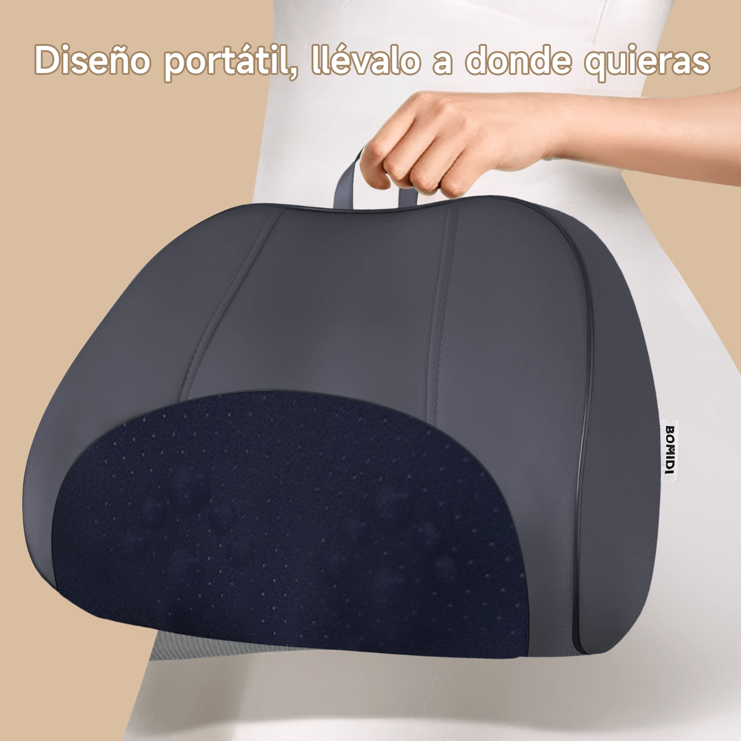 ALMOHADA MASAJEADORA LNALÁMBRICA BOMIDI MP1 PRO NEGRO NARANJA - 6
