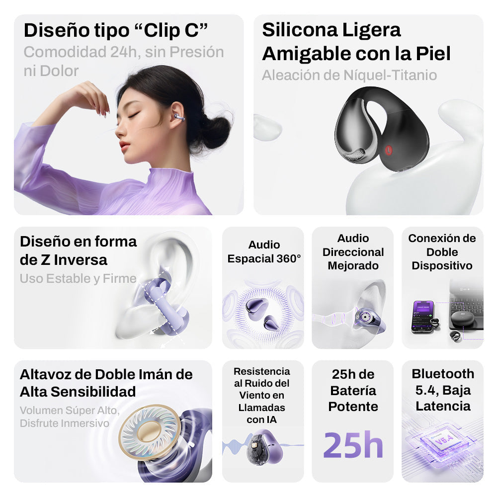 COMBO QCY AUDÍFONOS OVER-EAR H3 PRO _ AUDÍFONOS OPEN-EAR CROSSKY C30 - 3