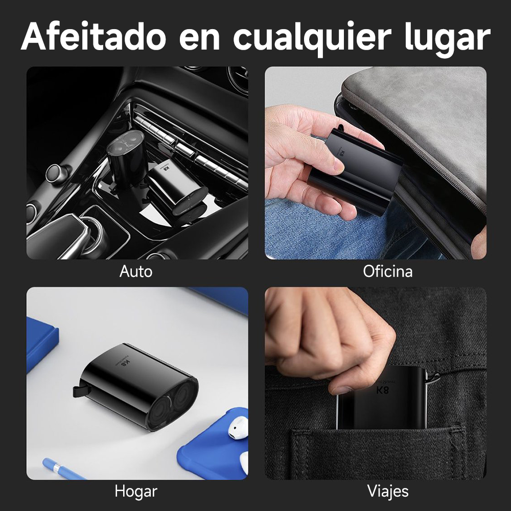 AFEITADORA ELÉCTRICA ENCHEN K8 NEGRO - 10