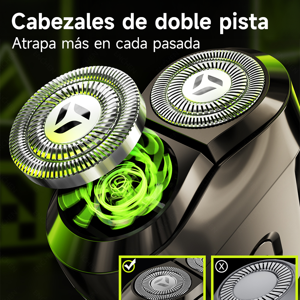 AFEITADORA ELÉCTRICA MINI 6 + RECORTADOR DE VELLO NASAL EN005 ENCHEN - 10