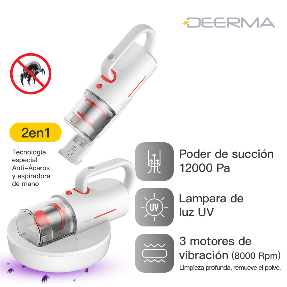 ASPIRADORA ANTIÁCAROS Y DE MANO 2 EN 1 DEERMA CM1300 - 5
