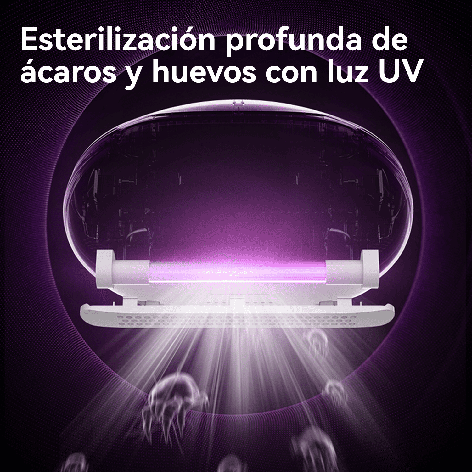 ASPIRADORA ANTI-ÁCAROS DEERMA LUZ UV ELIMINA ÁCAROS EX919 GRIS - 4