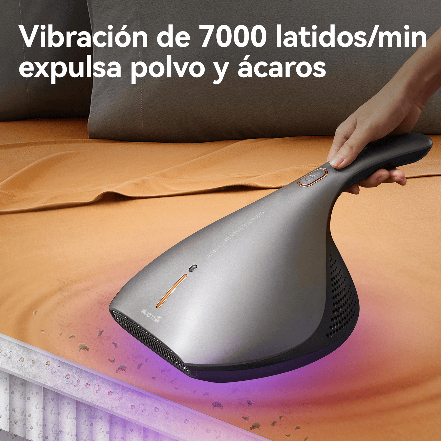 ASPIRADORA ANTI-ÁCAROS DEERMA LUZ UV ELIMINA ÁCAROS EX919 GRIS - 6