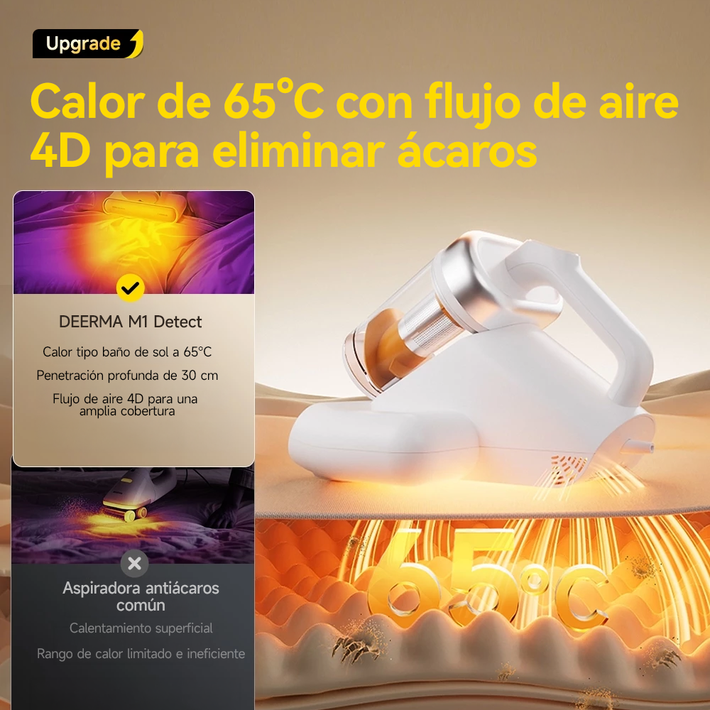ASPIRADORA ANTI ÁCAROS DEERMA M1 DETECT CON DOBLE DEPÓSITO Y LUZ UV - 5