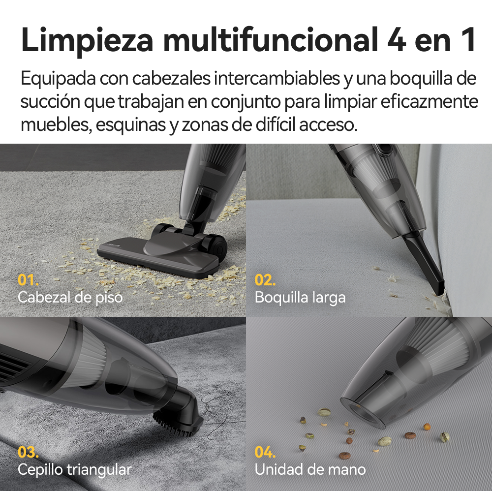 ASPIRADORA MULTIFUNCIONAL 2 EN 1 DEERMA DX120C GRIS - 7