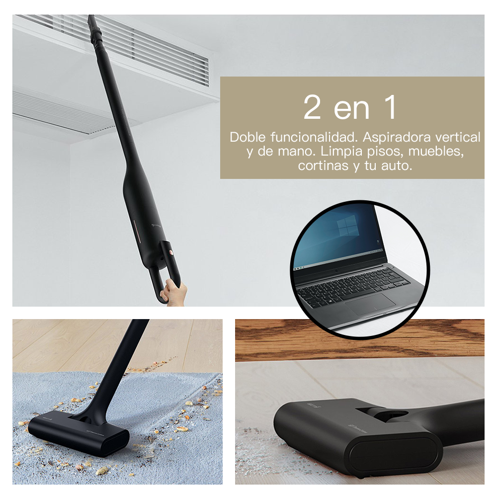 ASPIRADORA INALÁMBRICA DEERMA VC03S | RECARGABLE | 4000 MAH | NEGRO - 2