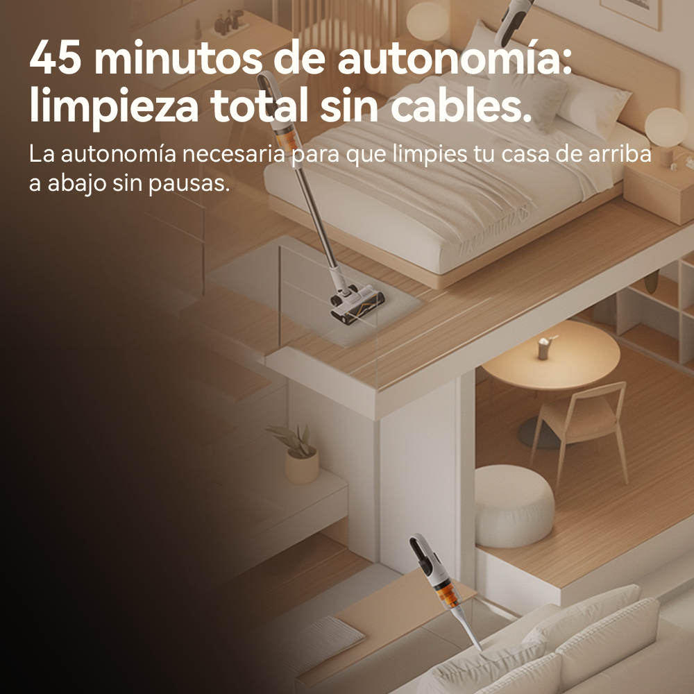 ASPIRADORA VERTICAL INALÁMBRICA DEERMA T10W BLANCA - 5