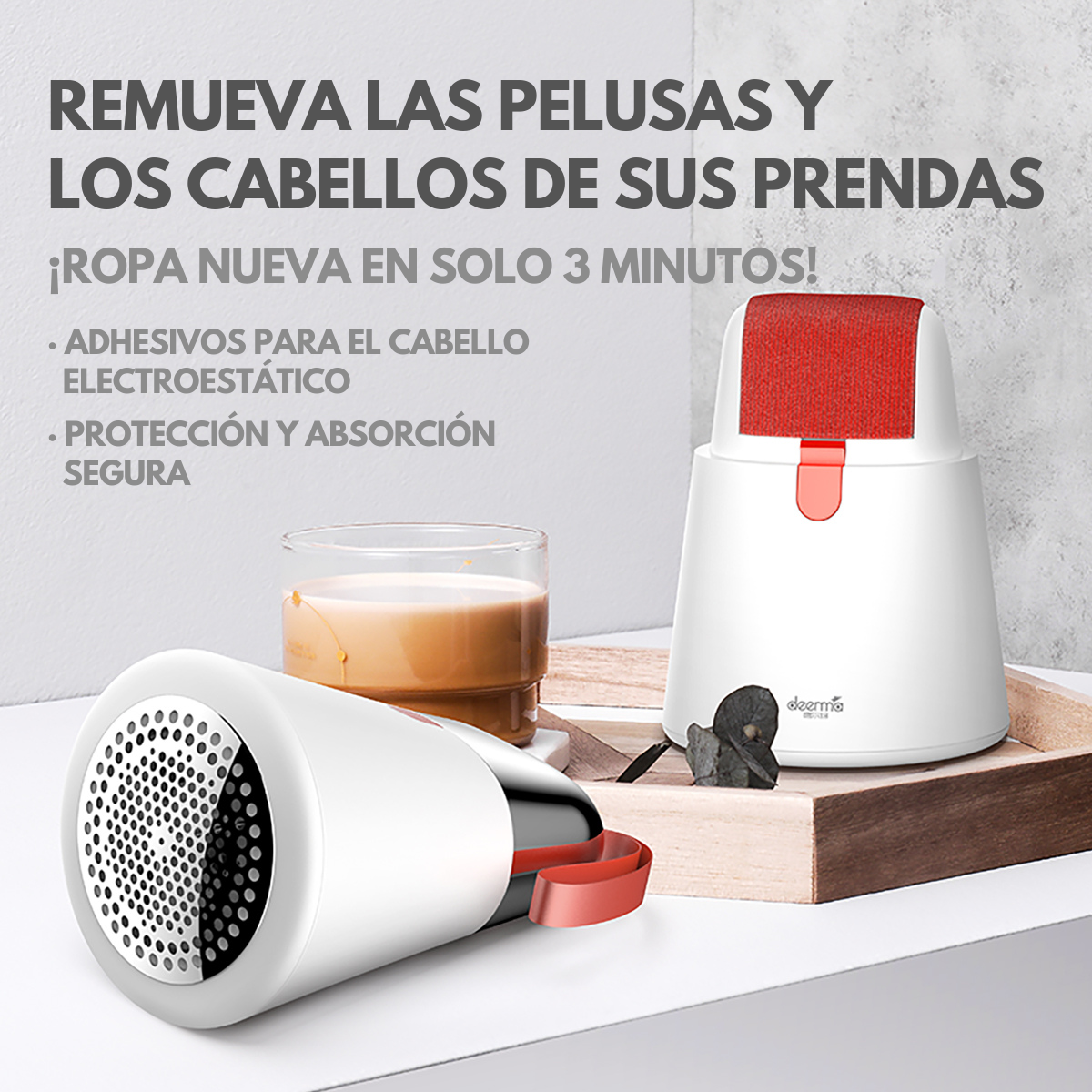 COMBO ASPIRADORA 2 EN 1 DX118C + REMOVEDOR DE PELUSAS PORTÁTIL MQ600 DEERMA - 9