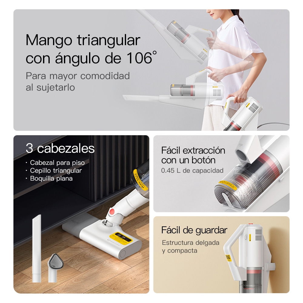 ASPIRADORA CICLÓNICA 3 EN 1 DX888 DEERMA BLANCO - 3