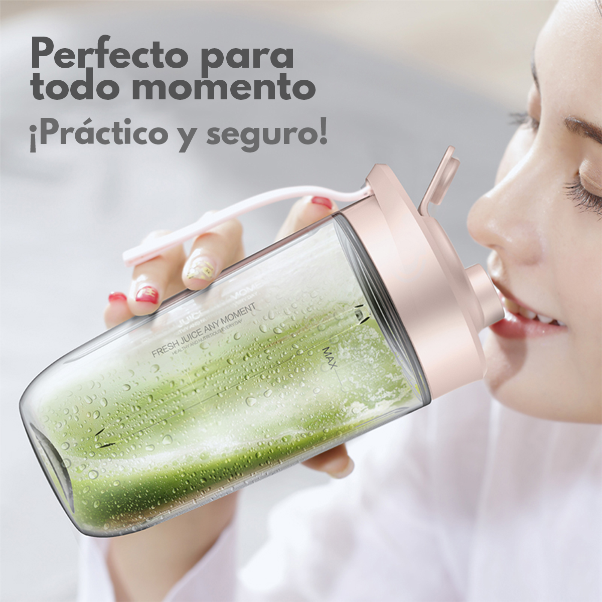 LICUADORA INALÁMBRICA PORTÁTIL DEERMA NU05 ROSADO - 4