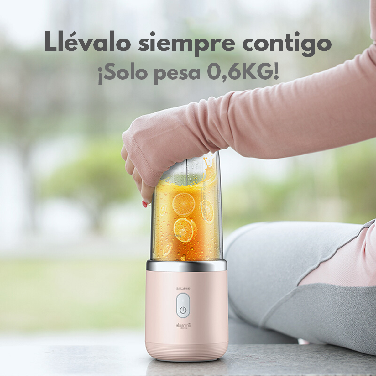 LICUADORA INALÁMBRICA PORTÁTIL DEERMA NU05 ROSADO - 5