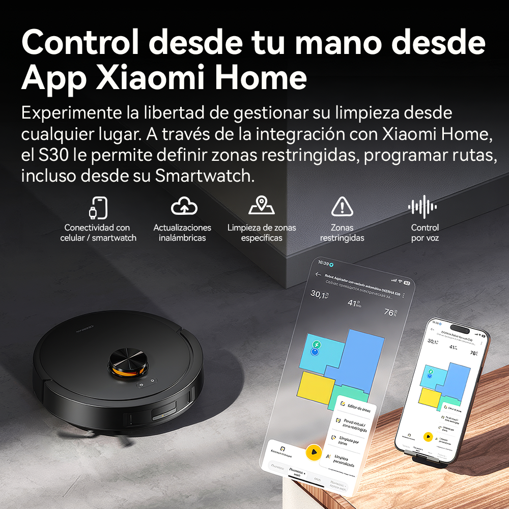 ASPIRADORA ROBOT INTELIGENTE DEERMA DEM-S30 NEGRO - 2