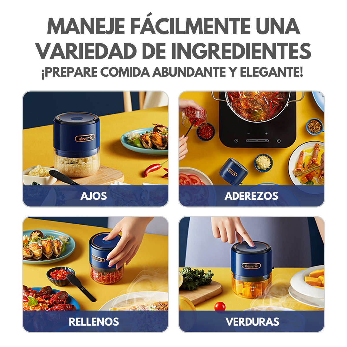 PICADORA ELÉCTRICA INALÁMBRICA PORTÁTIL DEERMA DEM-JS100 | AZUL - 3