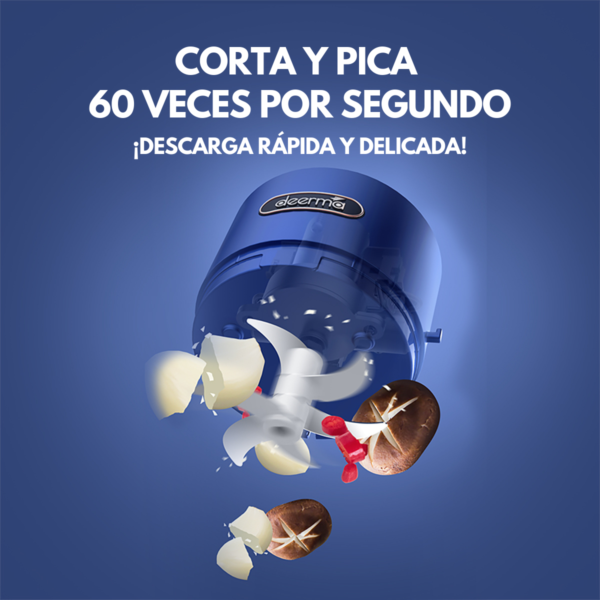 PICADORA ELÉCTRICA INALÁMBRICA PORTÁTIL DEERMA DEM-JS100 | AZUL - 5