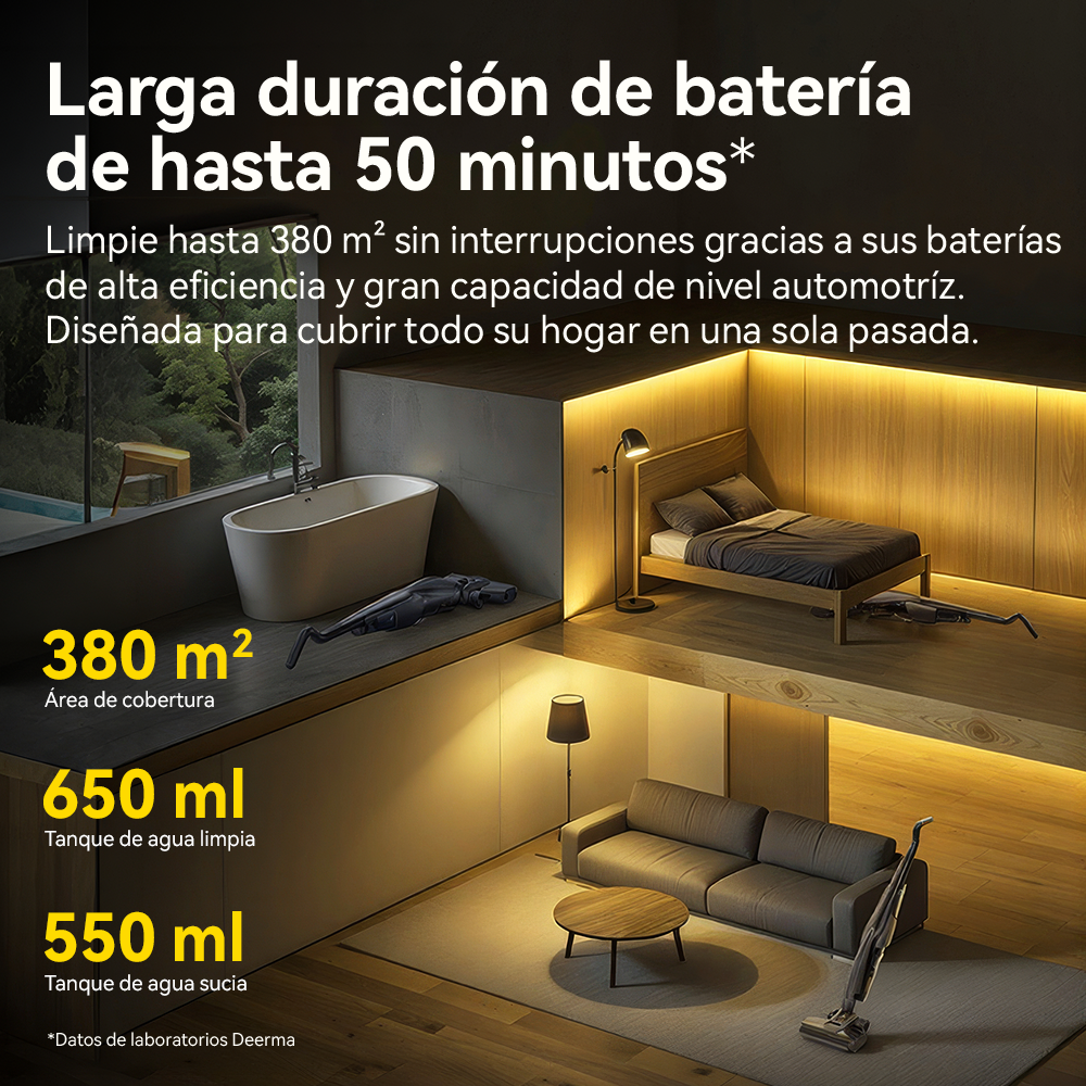 ASPIRADORA LAVA PISOS INALÁMBRICA DEERMA VX100 ULTRA S AUTOLIMPIEZA - 3