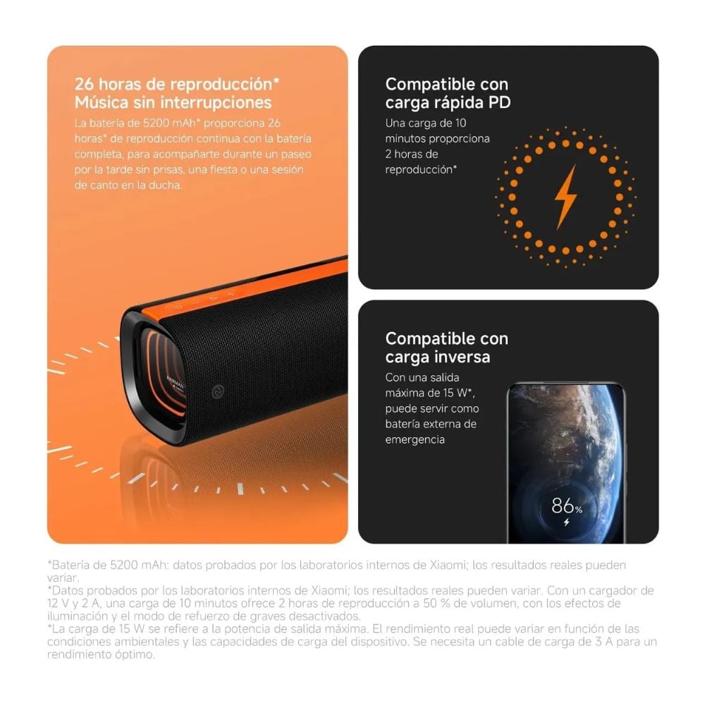 PARLANTE BLUETOOTH XIAOMI SOUND PARTY 50W 26H BATERIA NEGRO - 4