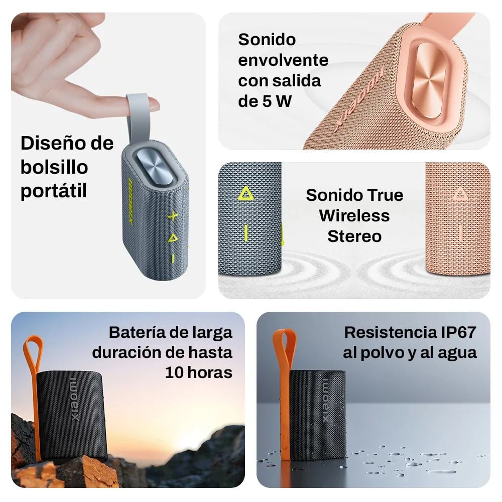 PARLANTE BLUETOOTH XIAOMI SOUND POCKET 5W ROSA - 2