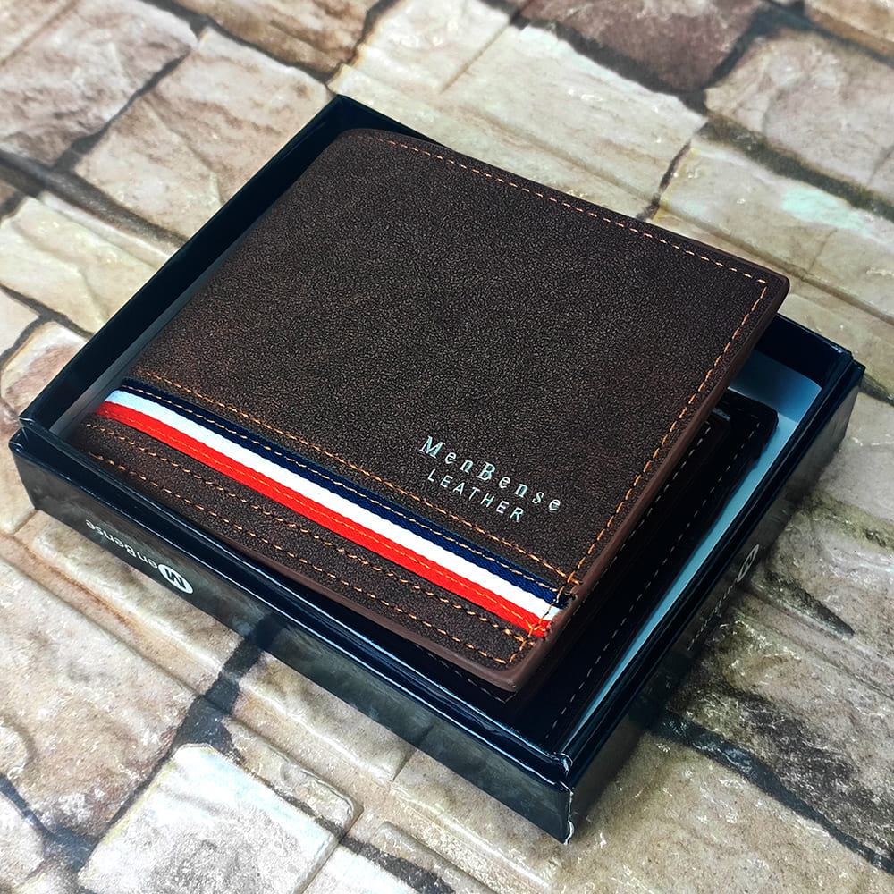 BILLETERA CUERO MARRÓN MENBENSE ELEGANTE - 1