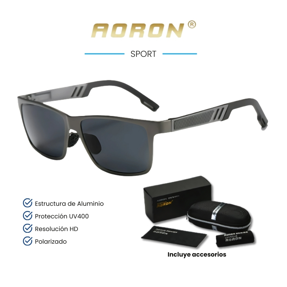 LENTES DE SOL AORON SPORT - POLARIZADOS UV400 - GRIS - 1