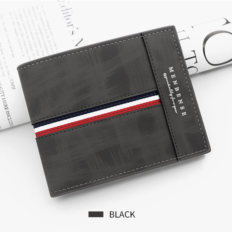 BILLETERA CUERO NEGRO MENBENSE ELEGANTE M1 - 6
