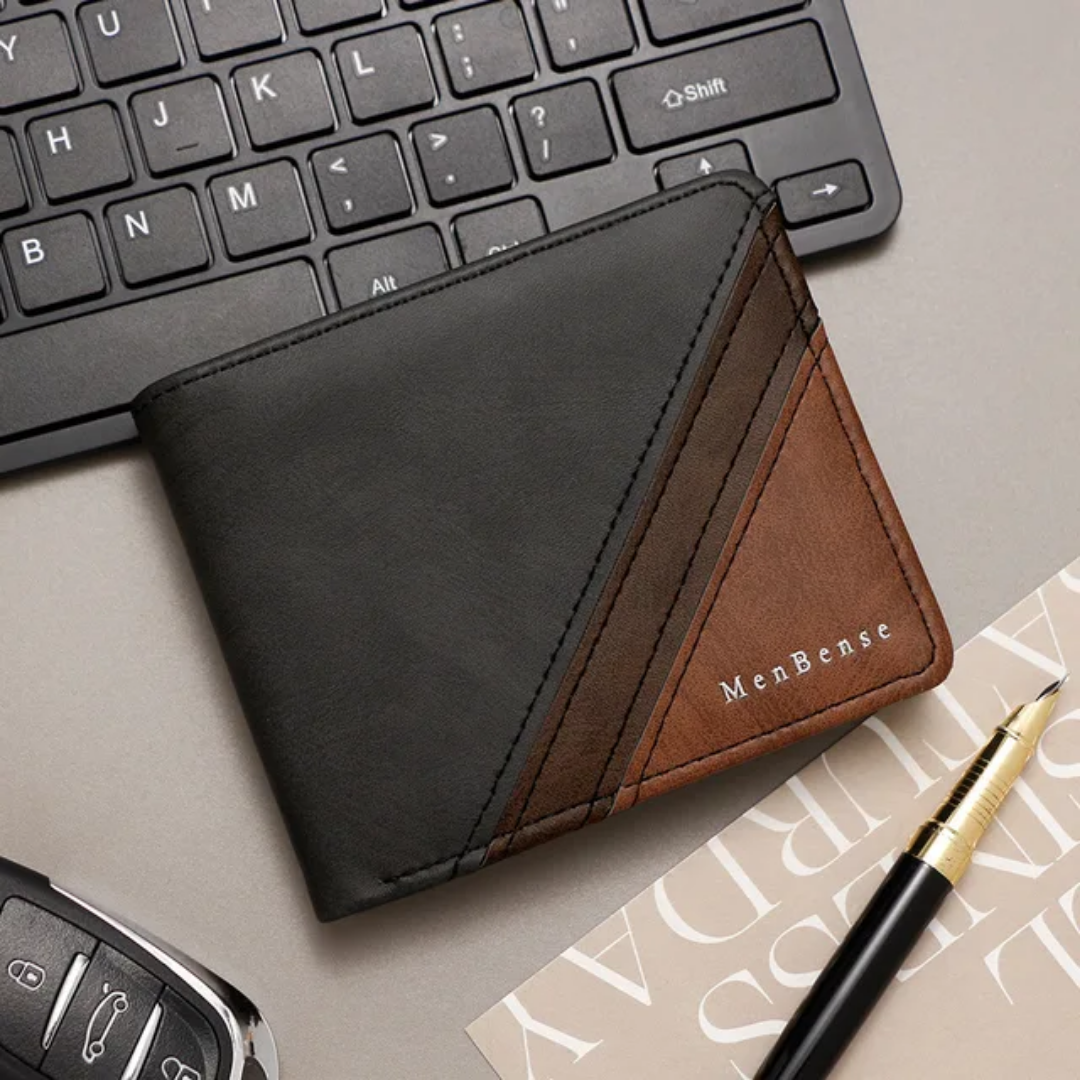 BILLETERA DE CUERO MENBENSE - ELEGANTE - M7 - NEGRO - 1