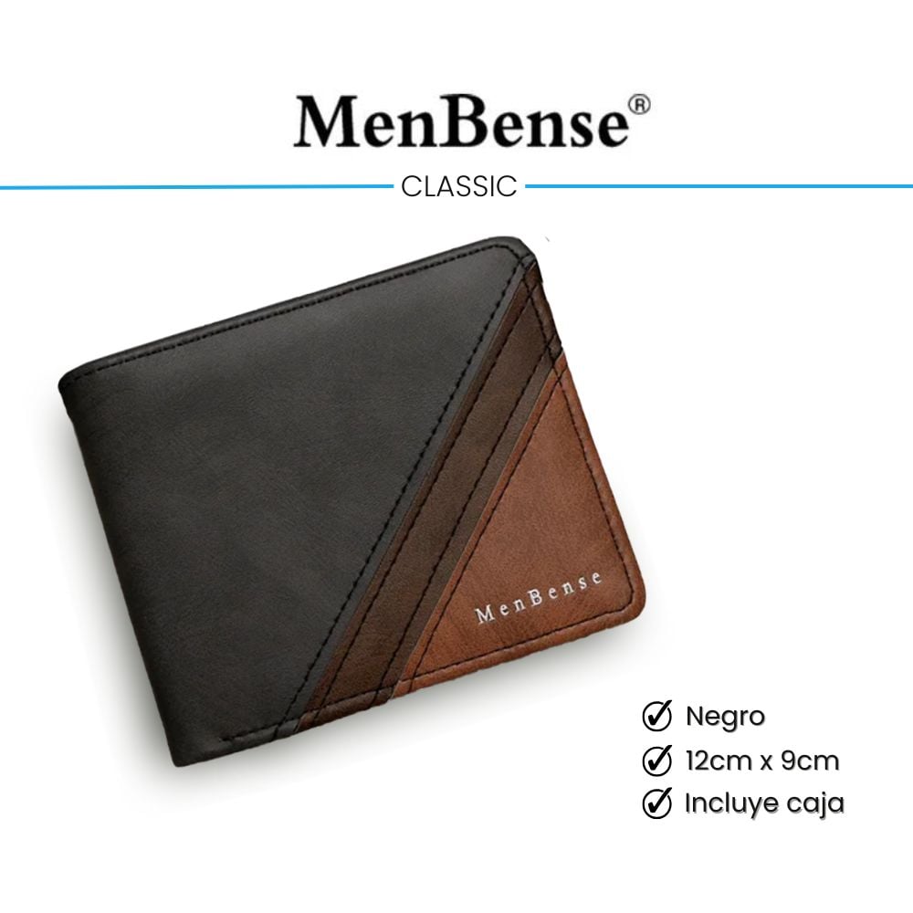 BILLETERA DE CUERO MENBENSE - ELEGANTE - M7 - NEGRO - 3
