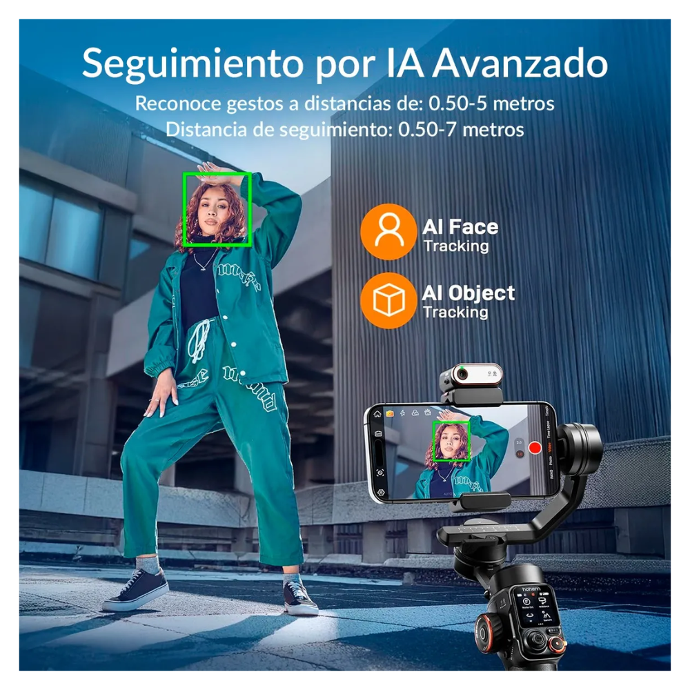 ESTABILIZADOR HOHEM ISTEADY M7 CON SEGUIMIENTO DE IA PARA MÓVIL - 2