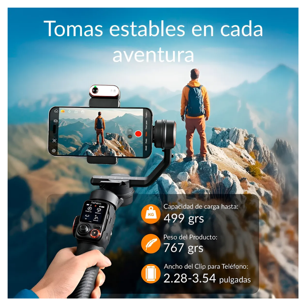 ESTABILIZADOR HOHEM ISTEADY M7 CON SEGUIMIENTO DE IA PARA MÓVIL - 6