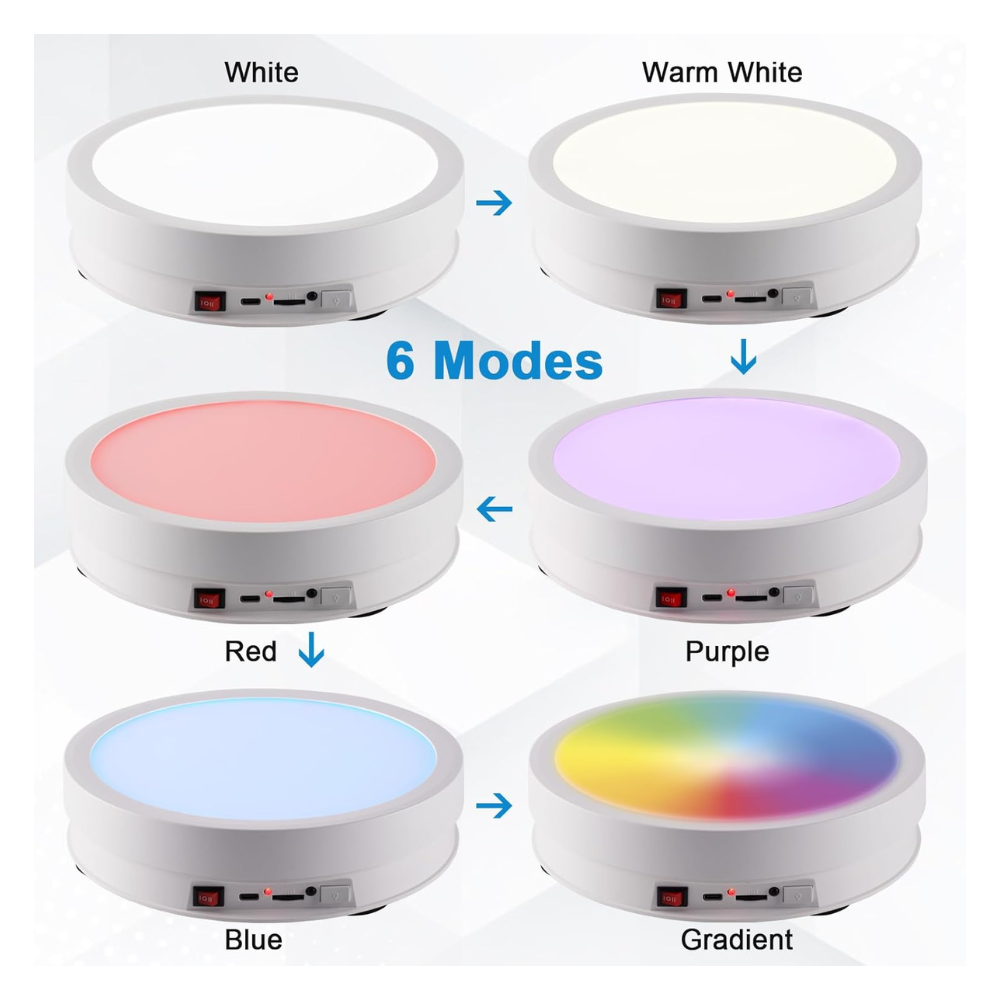 BASE GIRATORIA LED RECARGABLE Y RGB PARA EXHIBICIÓN DE 22 CM - 4