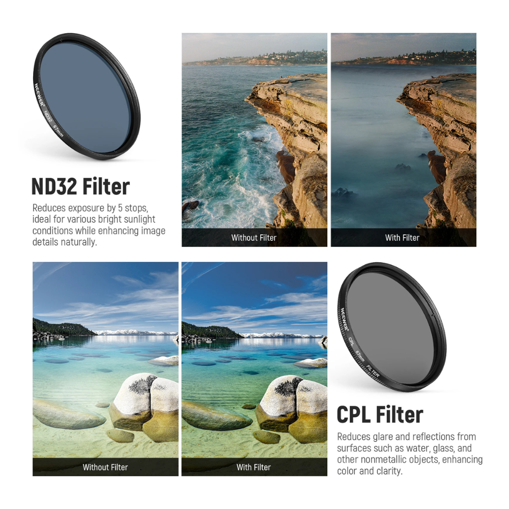 KIT DE FILTROS ND NEEWER 67MM CON CLIP PARA TELEFONO Y CÁMARA - 4