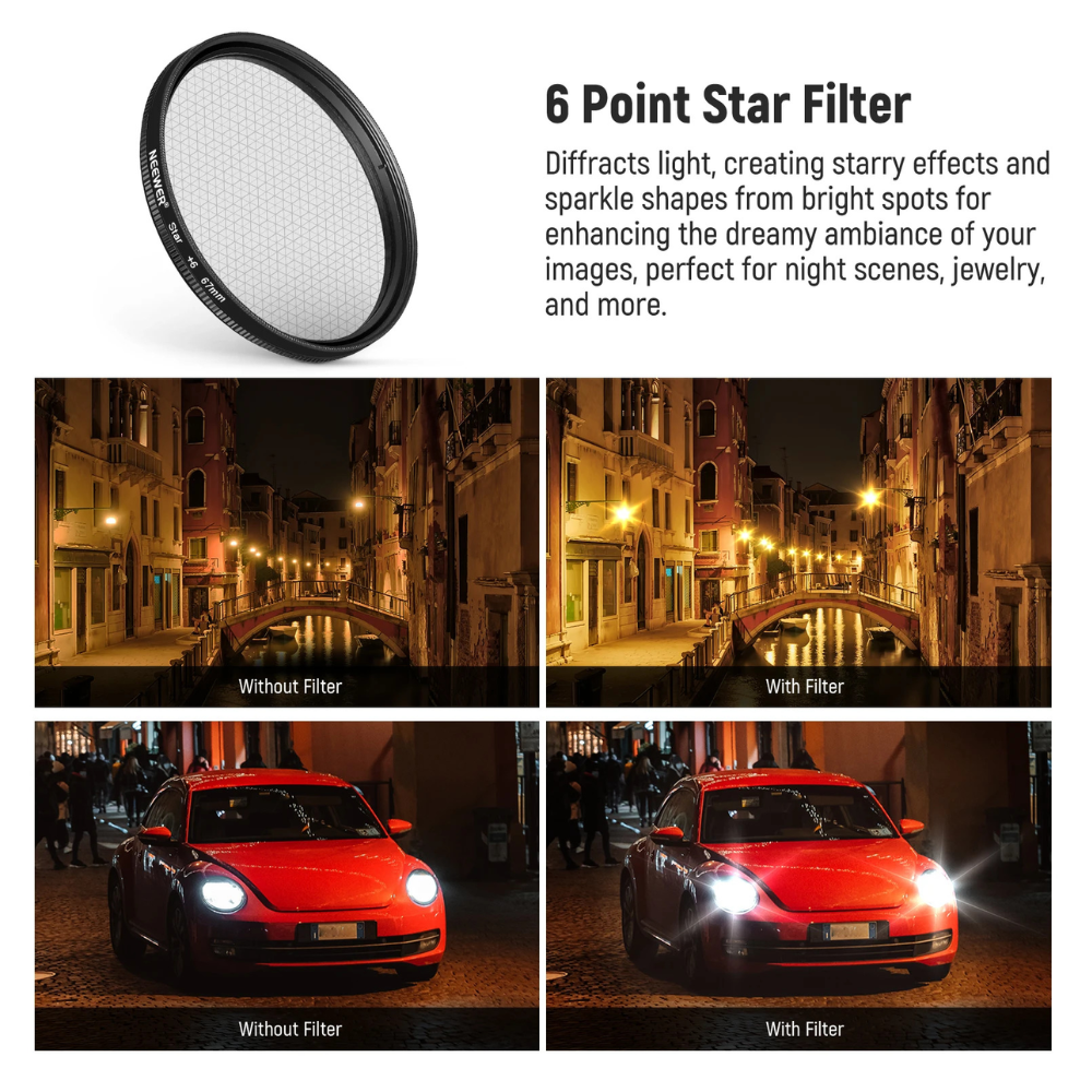 KIT DE FILTROS ND NEEWER 67MM CON CLIP PARA TELEFONO Y CÁMARA - 5