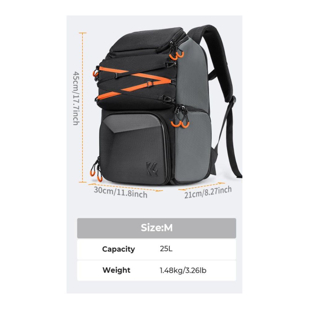 MOCHILA FOTOGRÁFICA KYF CONCEPT 13.180 IMPERMEABLE DE 25L - 7