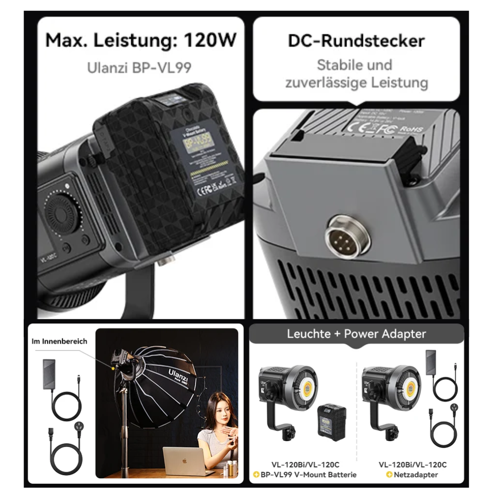 LUZ LED ULANZI VL-120BI BICOLOR COB 120W PARA FOTO Y VIDEO - 7