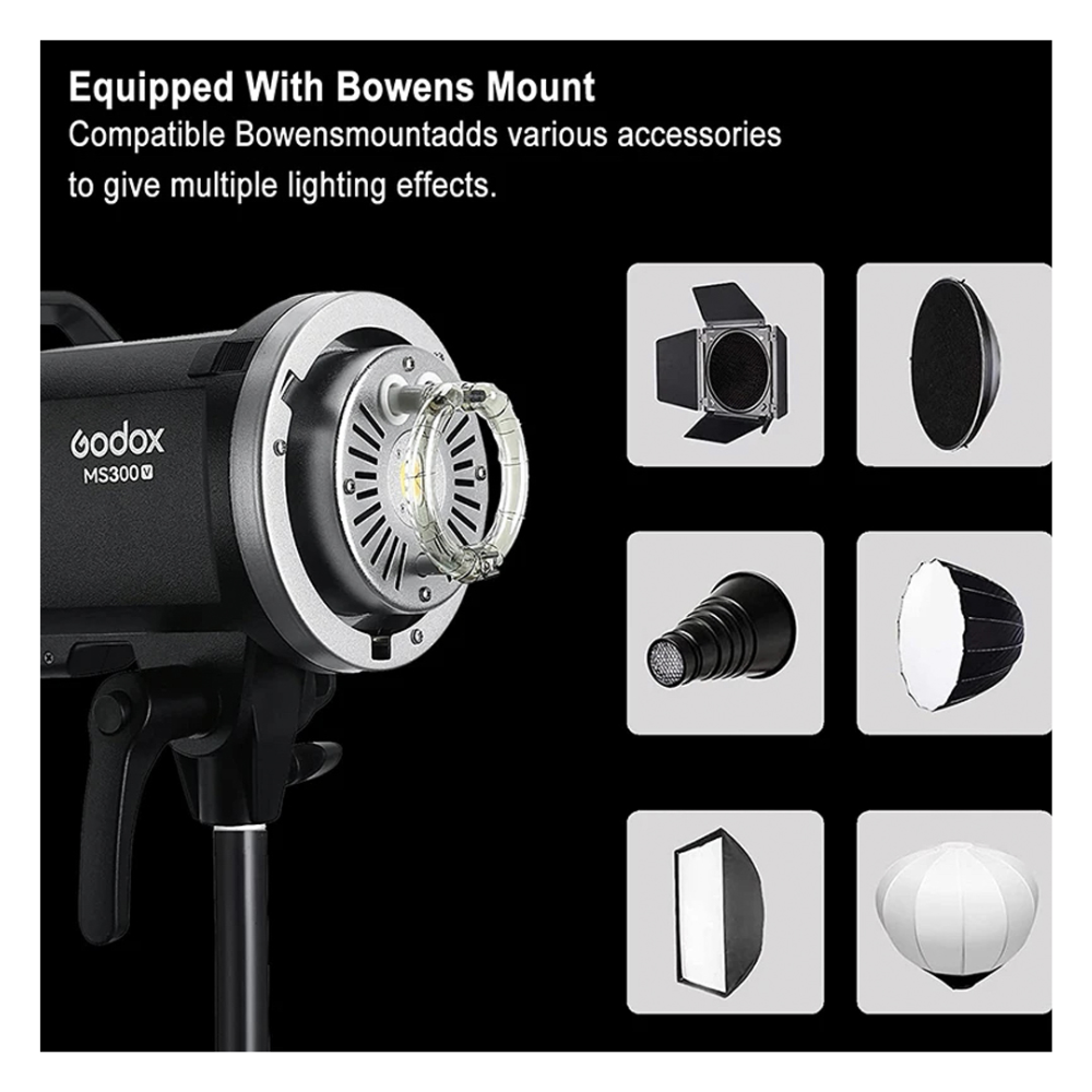 FLASH DE ESTUDIO GODOX MS300V 300WS MONTURA BOWENS - 6