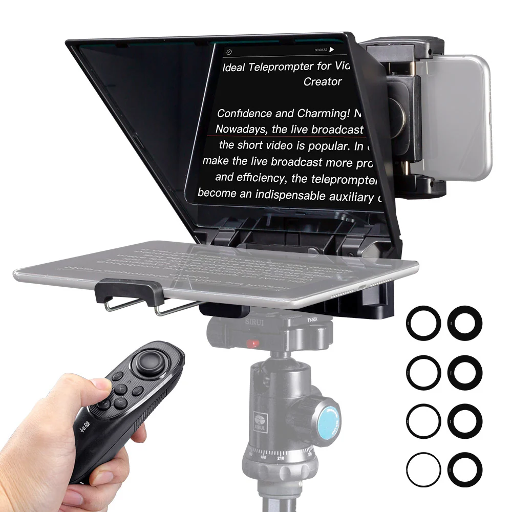TELEPROMPTER FEELWORLD TP2A 8' PARA CÁMARA DSLR Y SMARTPHONE - 1